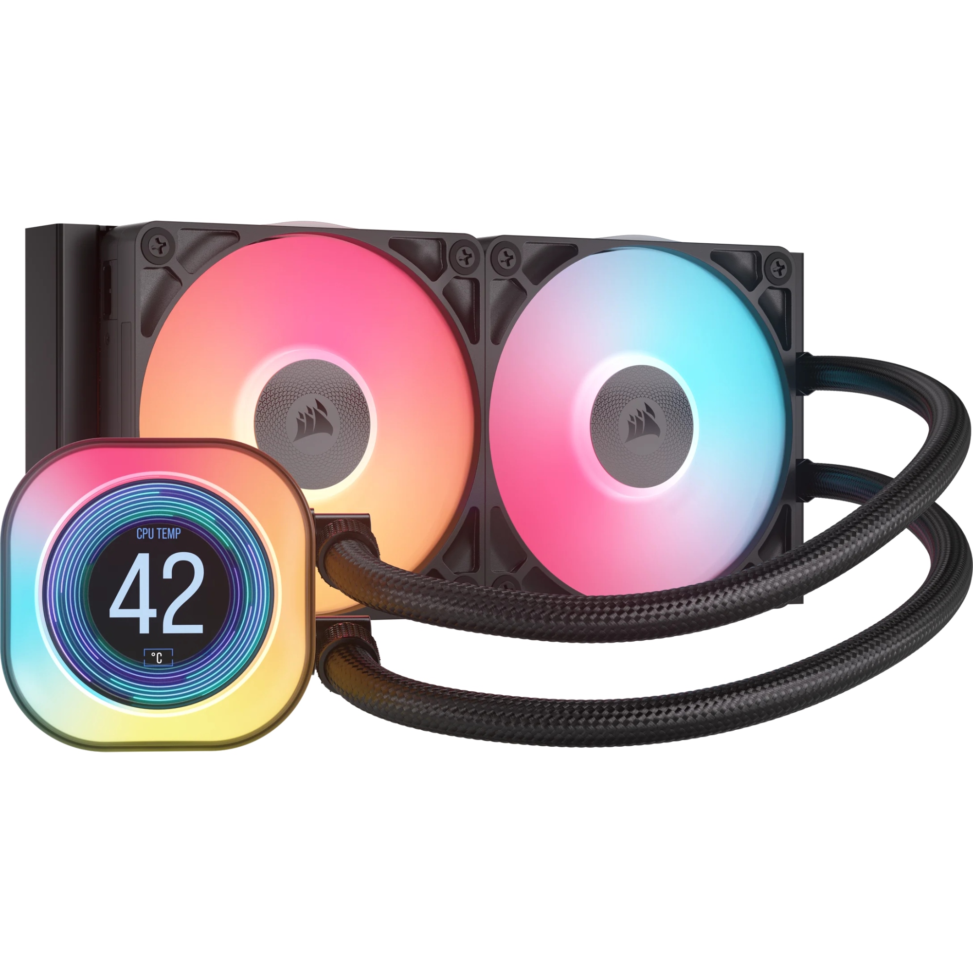 iCUE LINK TITAN 240 RX LCD Procesador Sistema de refrigeración líquida todo en uno 12 cm Negro 1 pieza(s)