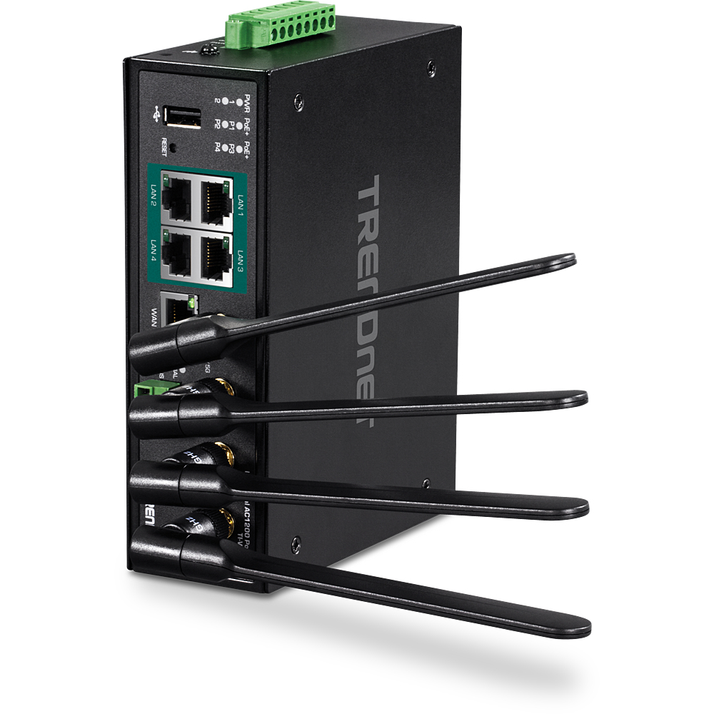 TI-WP100 router inalámbrico Gigabit Ethernet Doble banda (2,4 GHz / 5 GHz) Negro