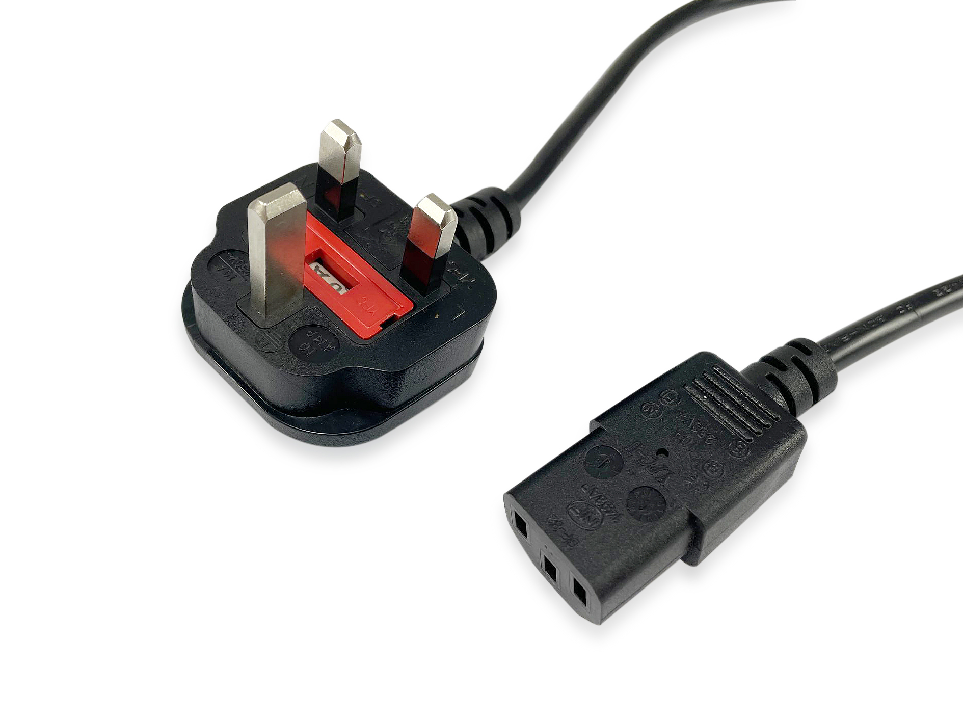 112300 Negro 2 m BS 1363 C13 acoplador