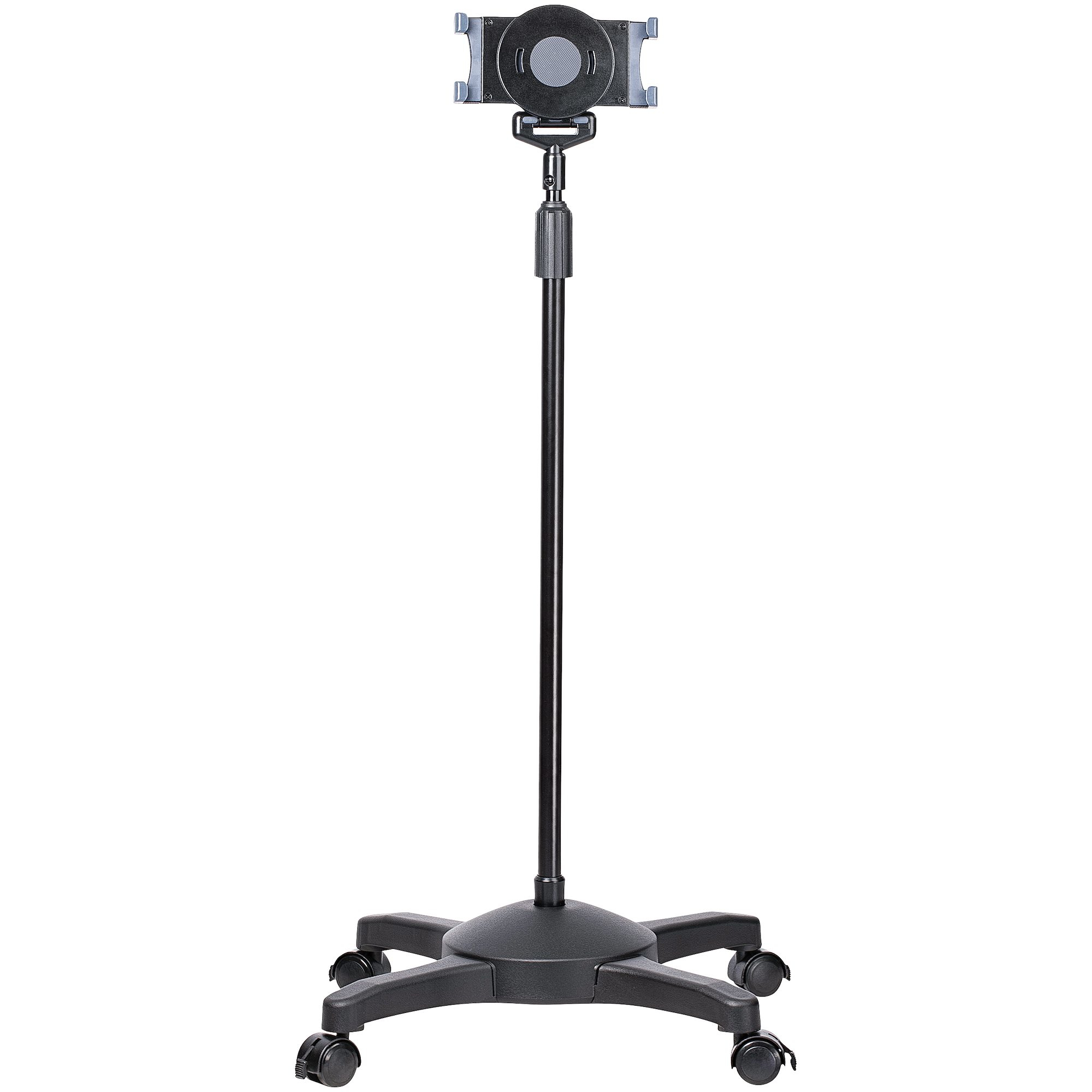 Base Soporte Móvil con Ruedas Bloqueables para Tablet - Atril de Altura Ajustable para Tablets de 7 a 11 Pulgadas - Base Portátil para Tablet con Soporte Removible para Tablet