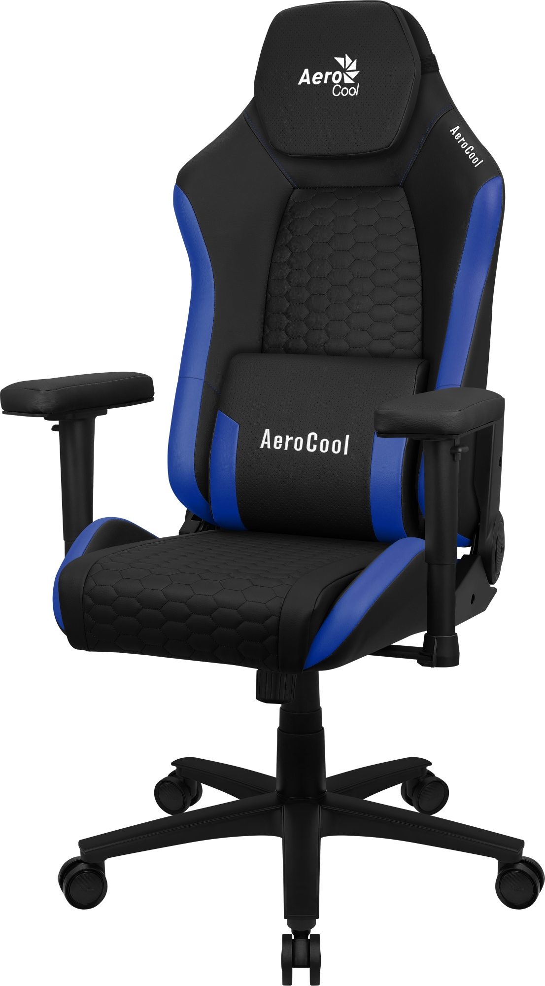 CROWNBB Azul, Silla Gaming Ergonómica, Cojines Ajustables, Cuero Sintético Premium