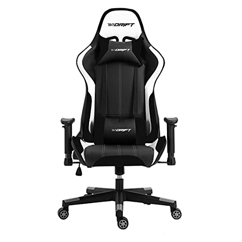 DR175 Silla para videojuegos universal Asiento acolchado Negro, Blanco