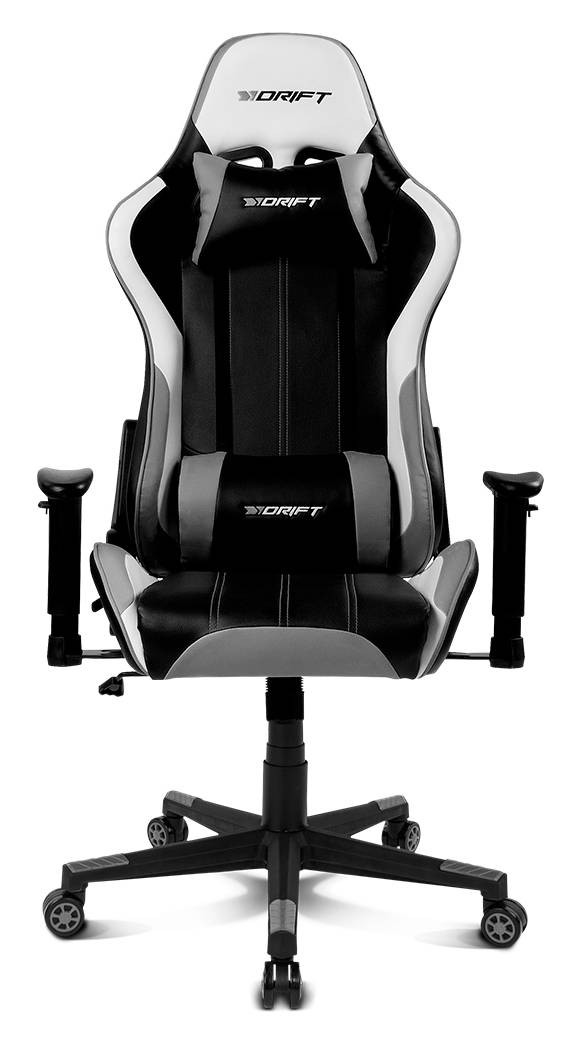 DR175 Silla para videojuegos universal Asiento acolchado Negro, Gris, Blanco