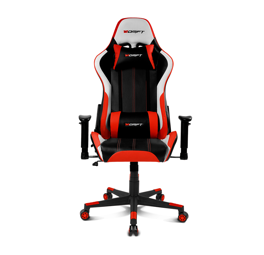 DR175 Silla para videojuegos universal Asiento acolchado Negro, Rojo, Blanco