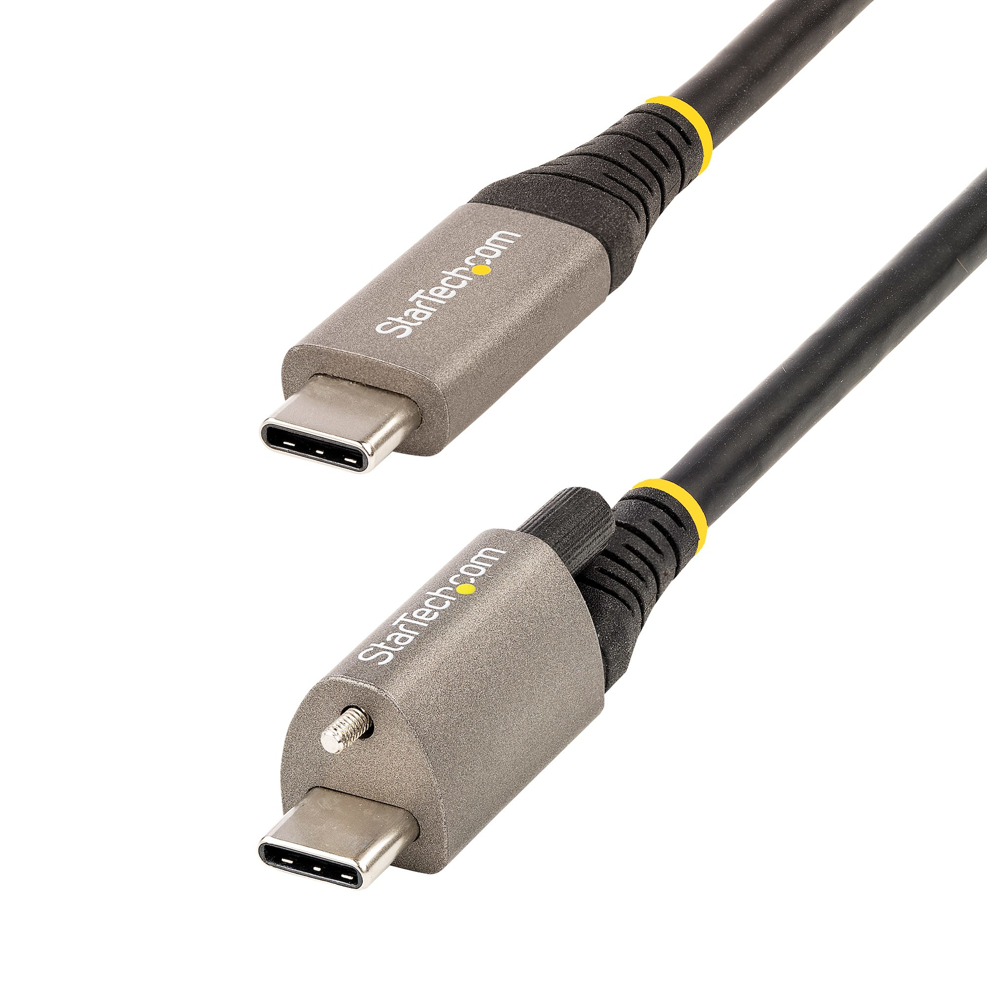 Cable de 50cm USB-C con Tornillo Superior de Fijación -10Gbps - Cable Tipo C USB 3.2 Gen 2 - con Carga por Entrega de Alimentación PD de 100W (5A), Modo Alt de DP