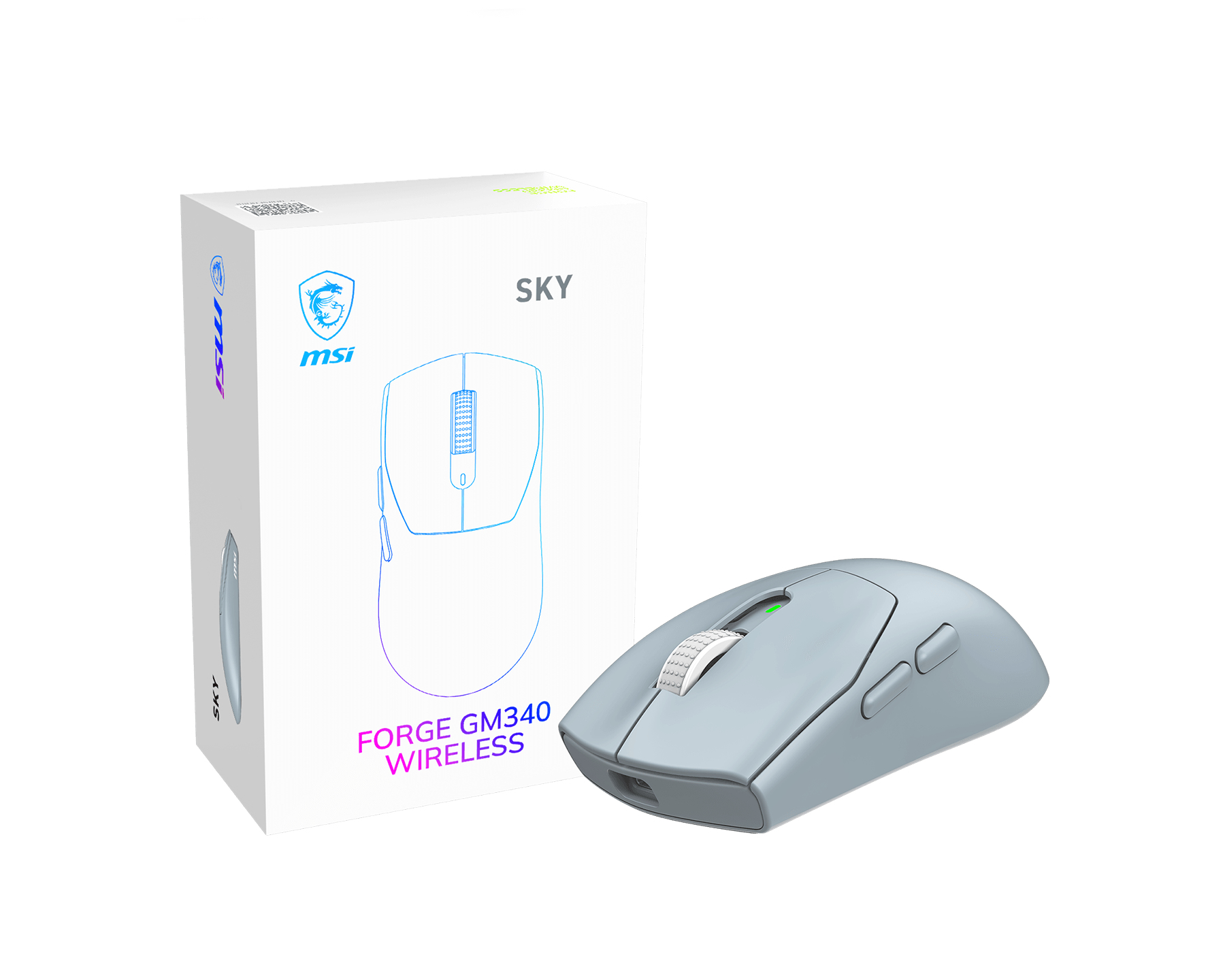 Forge Gm340 Wireless Sky ratón Juego Ambidextro RF Wireless + Bluetooth Óptico 12000 DPI
