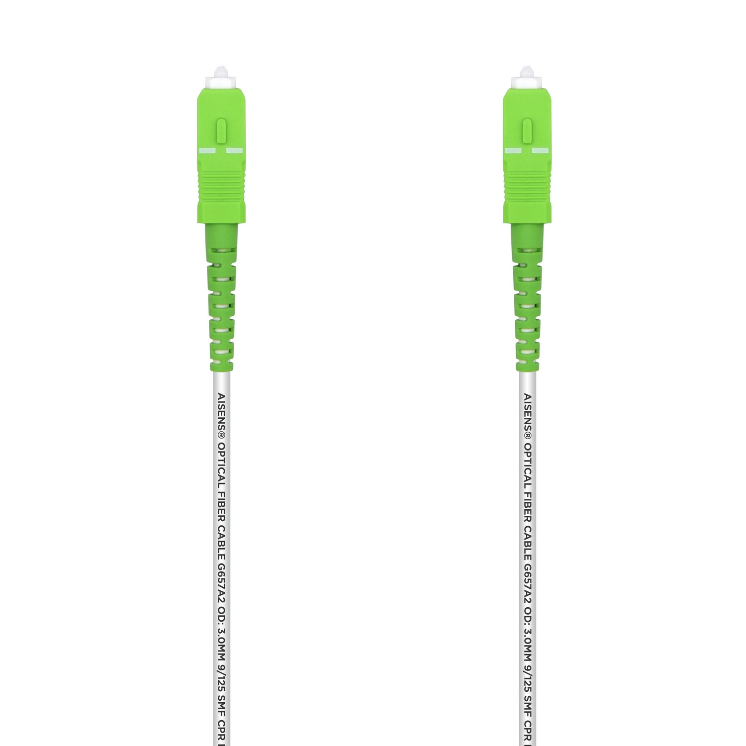 Cable Fibra Óptica Latiguillo G657A2 3.0 9/125 SMF Simplex CPR DCA LSZH, SC/APC-SC/APC, Blanco, 2.0 m