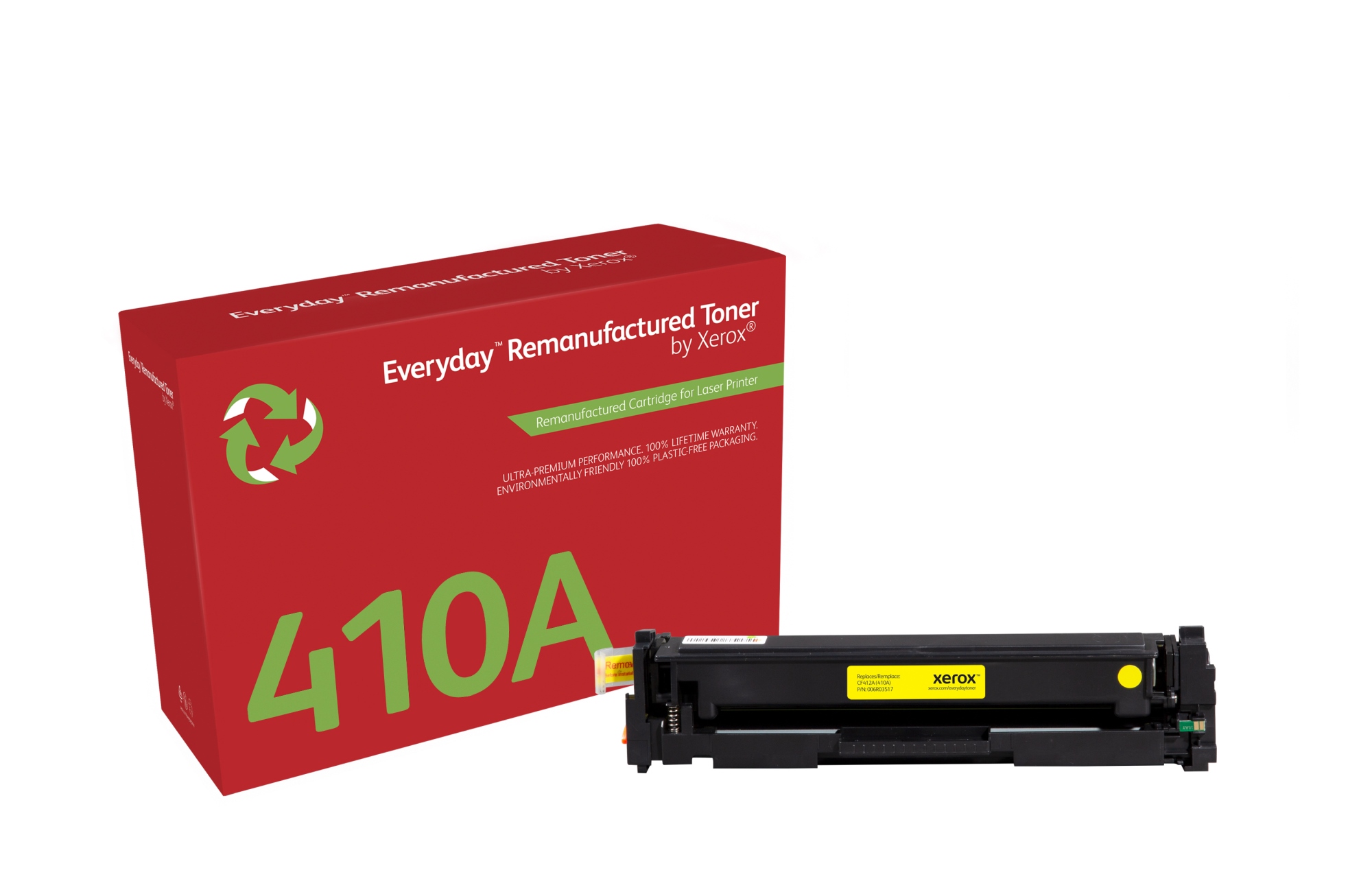 Remanufacturado Everyday Tóner Everyday Amarillo remanufacturado de Xerox es compatible con HP 410A (CF412A), Capacidad estándar