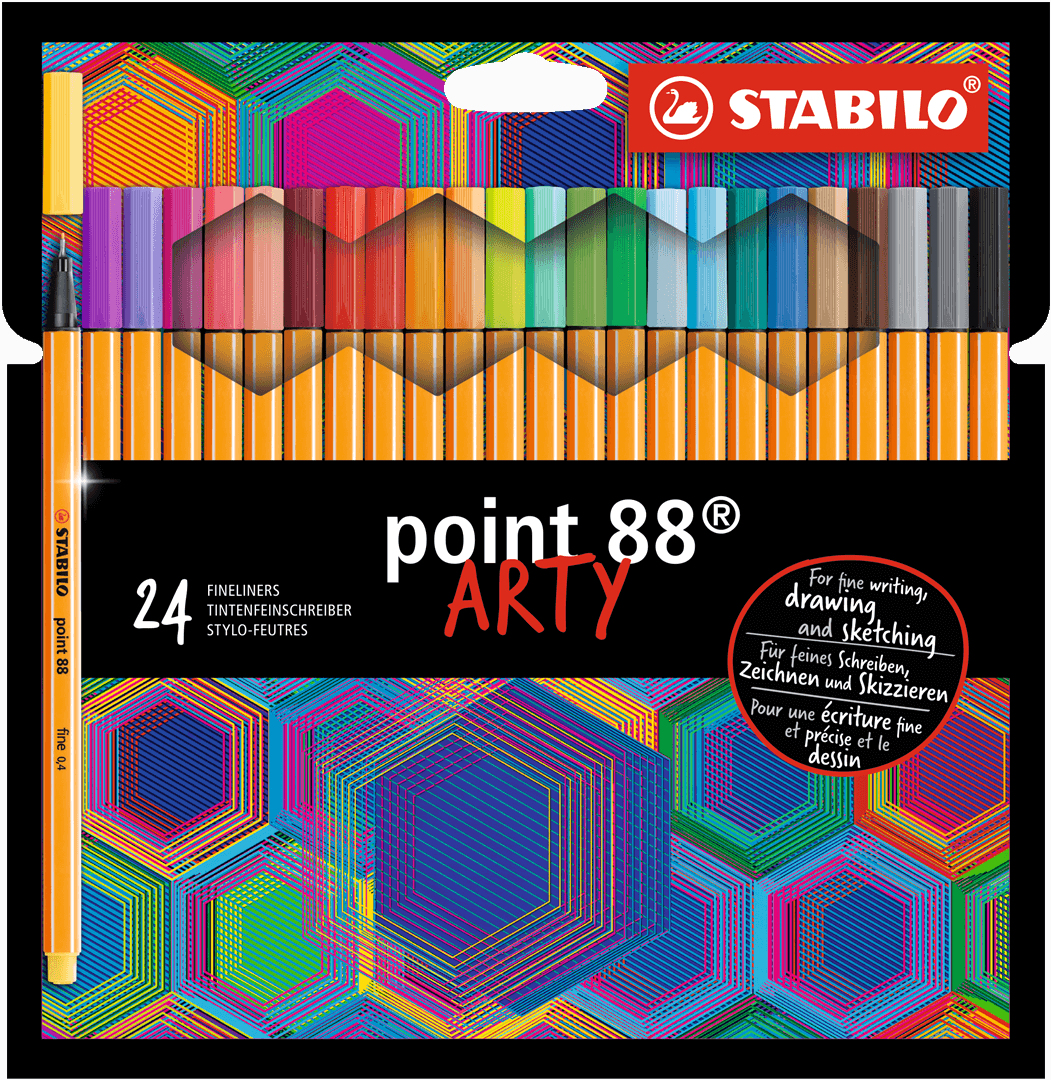 point 88 ARTY rotulador de punta fina Multicolor 24 pieza(s)