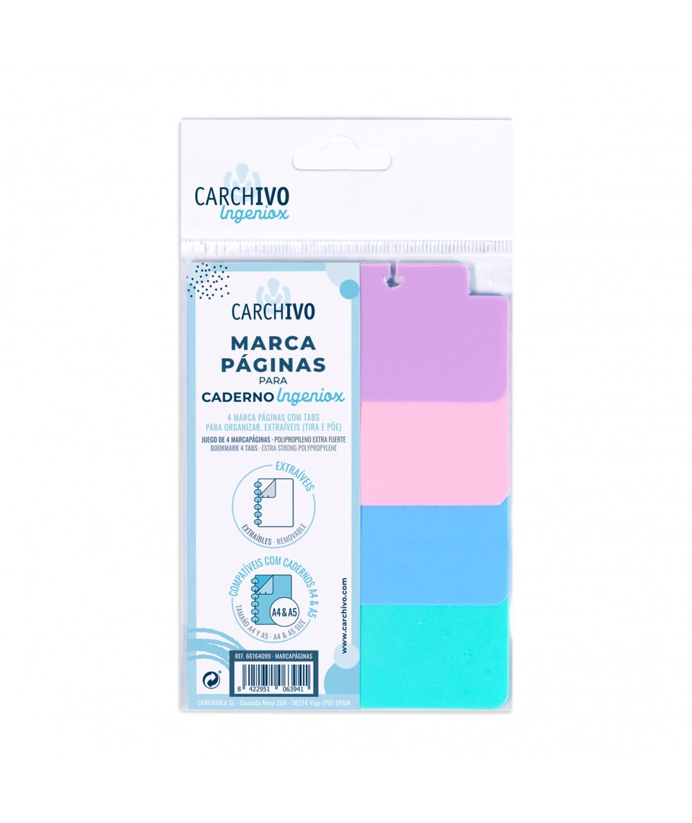 66164099 marcador de página Punto de libro flexible Multicolor 4 pieza(s)