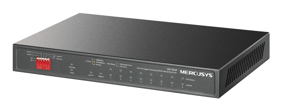 MS110GMP switch Gigabit Ethernet (10/100/1000) Energía sobre Ethernet (PoE) Negro