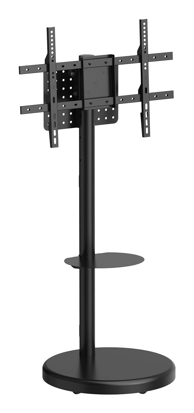 Soporte de suelo con rueda, bandeja para DVD para monitor/TV 50kg de 37-86, Negro
