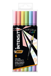 Intensity Dual tip marcador 6 pieza(s) Punta de pincel Azul claro, Verde claro, Rosa claro, Melocotón, Violeta, Amarillo