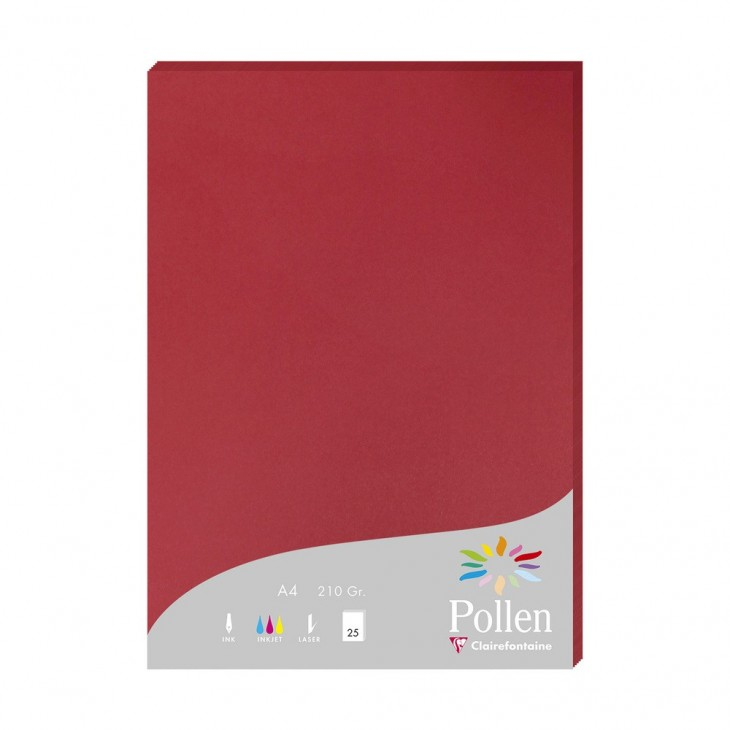 Pollen papel para impresora de inyección de tinta A4 (210x297 mm) 25 hojas Rojo