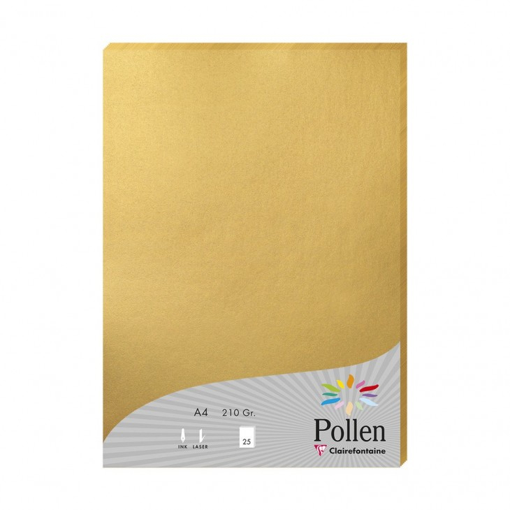 Pollen papel para impresora de inyección de tinta A4 (210x297 mm) 25 hojas Oro