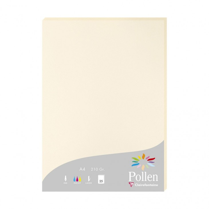 Pollen papel para impresora de inyección de tinta A4 (210x297 mm) 25 hojas Marfil