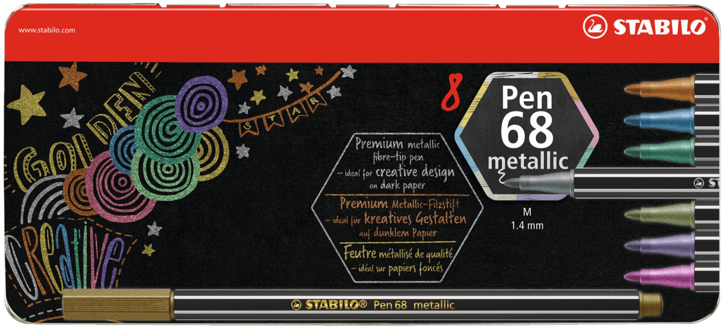 Pen68 Metallic rotulador Cobre, Oro, Azul metálico, Metallic green, Metallic pink, Violeta metalizado, Plata