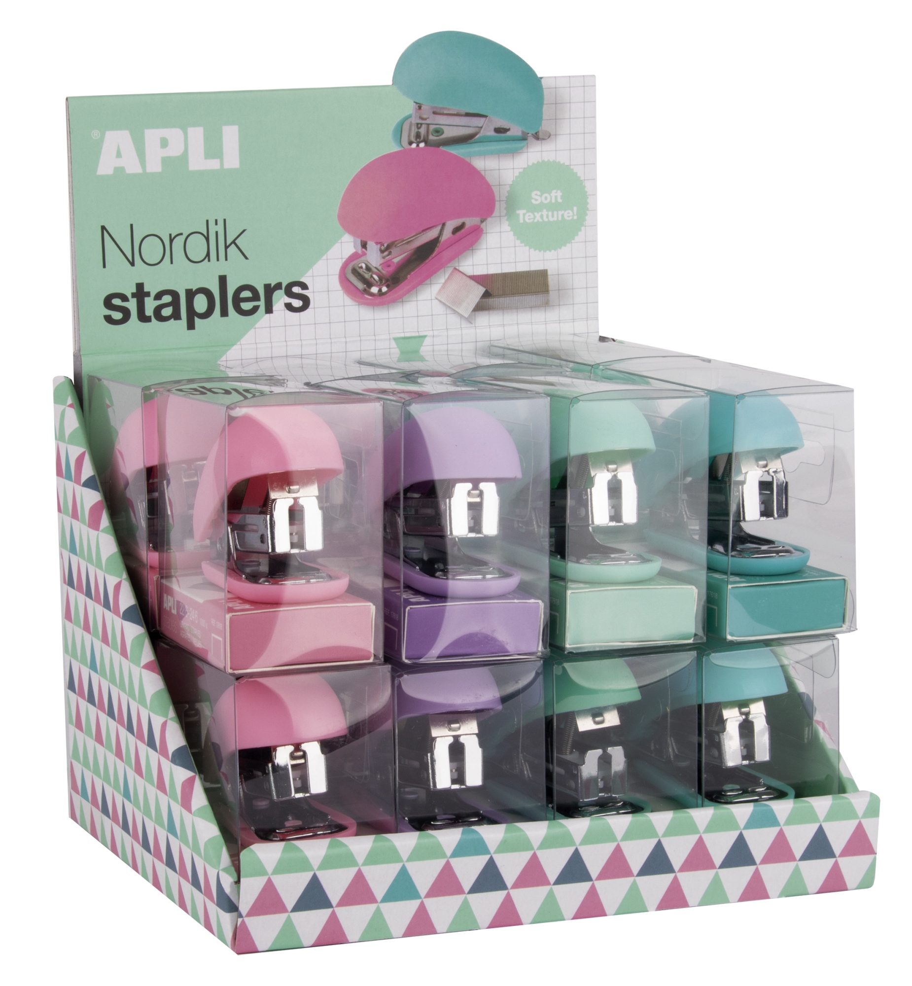 17618 grapadora Azul, Verde, Mauve, Rosa