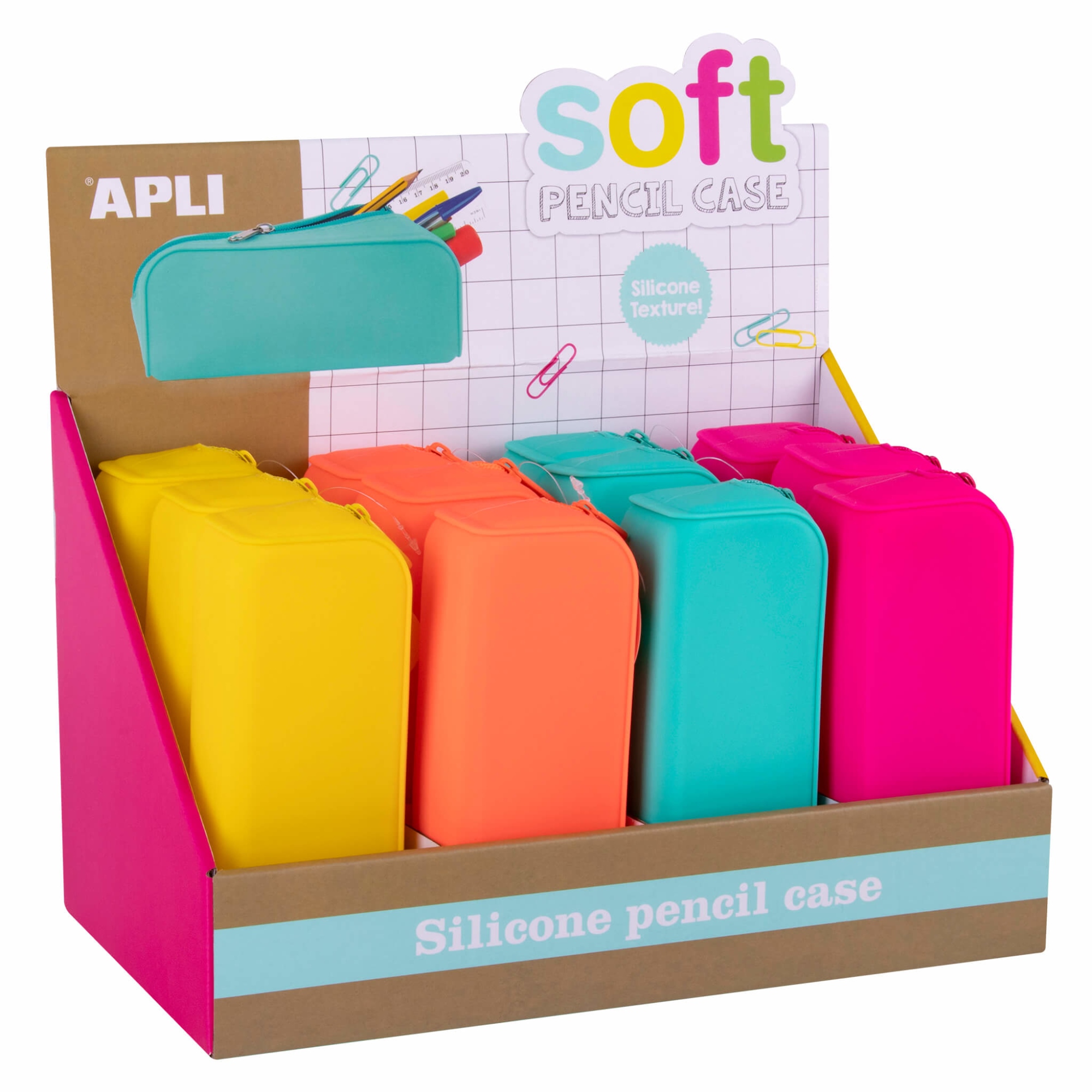 16300 caja de lápices Azul, Fucsia, Verde, Amarillo