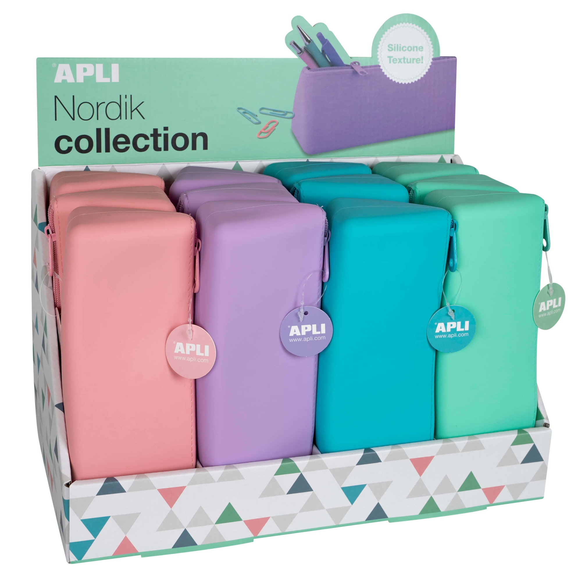 18368 caja de lápices Azul, Verde, Mauve, Rosa