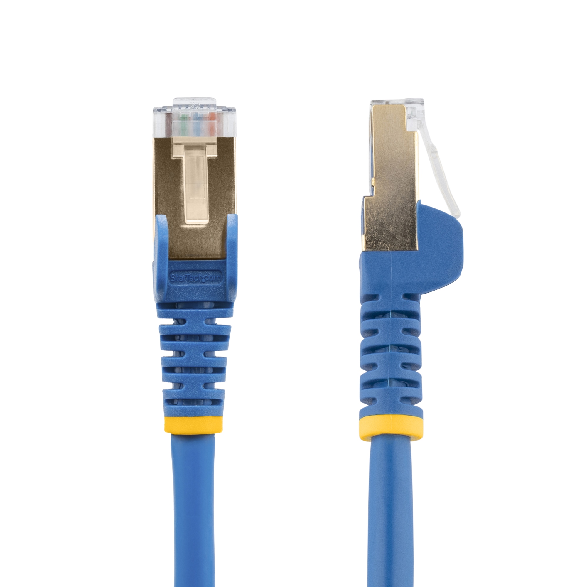 Cable 50cm Ethernet CAT6a - Cable de Red de 10 Gigabits Blindado Snagless RJ45 PoE de 100W - Latiguillo STP de 10GbE con Alivio de Tensión - Fluke - UL - TIA - Azul