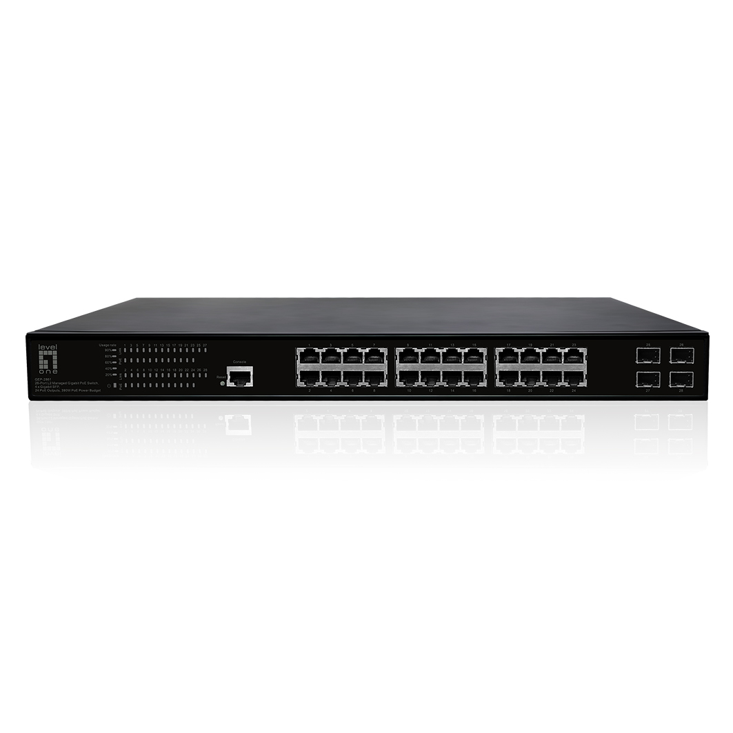 GEP-2861 switch Gestionado L2 Gigabit Ethernet (10/100/1000) Energía sobre Ethernet (PoE) 1U Negro