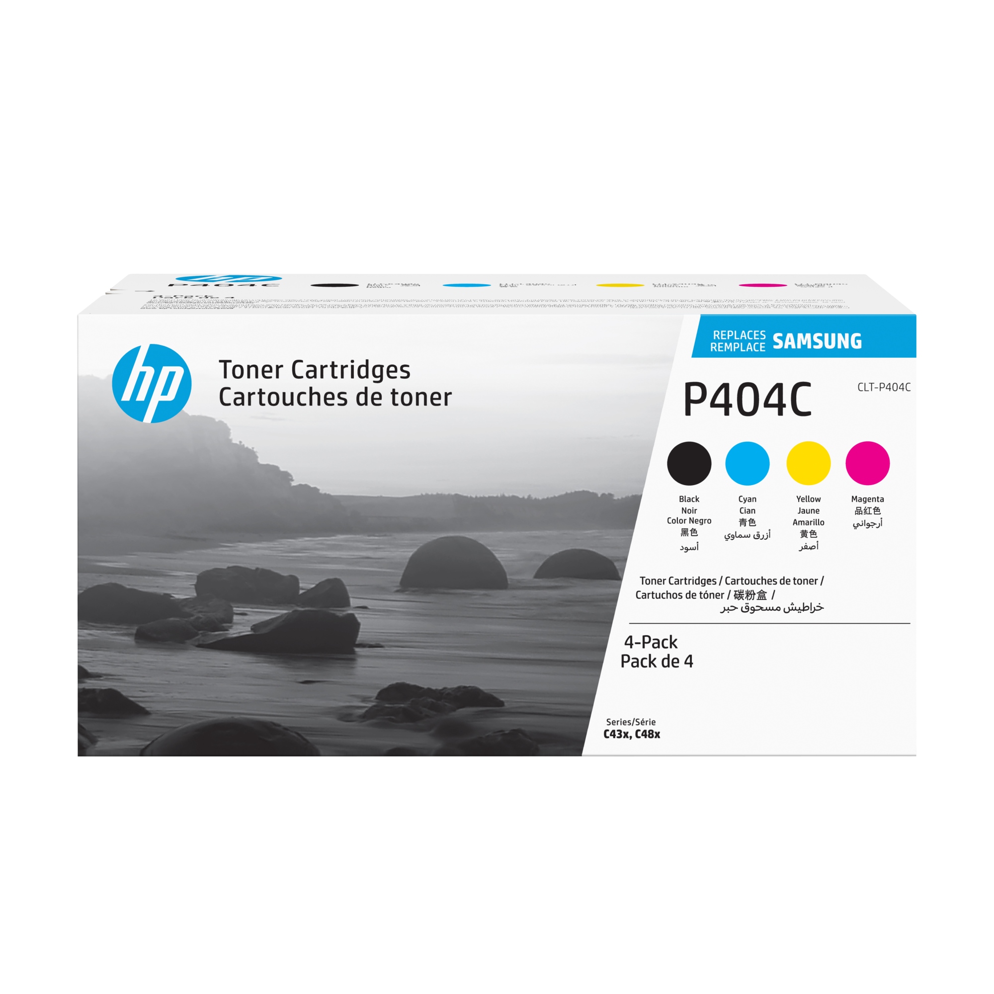 Samsung Paquete de 4 Cartuchos de Tóner Original HP CLT-P404C cian/magenta/amarillo/negro