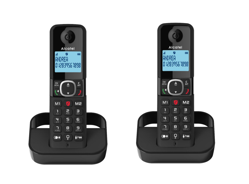 F860 DUO EU Teléfono DECT Identificador de llamadas Negro