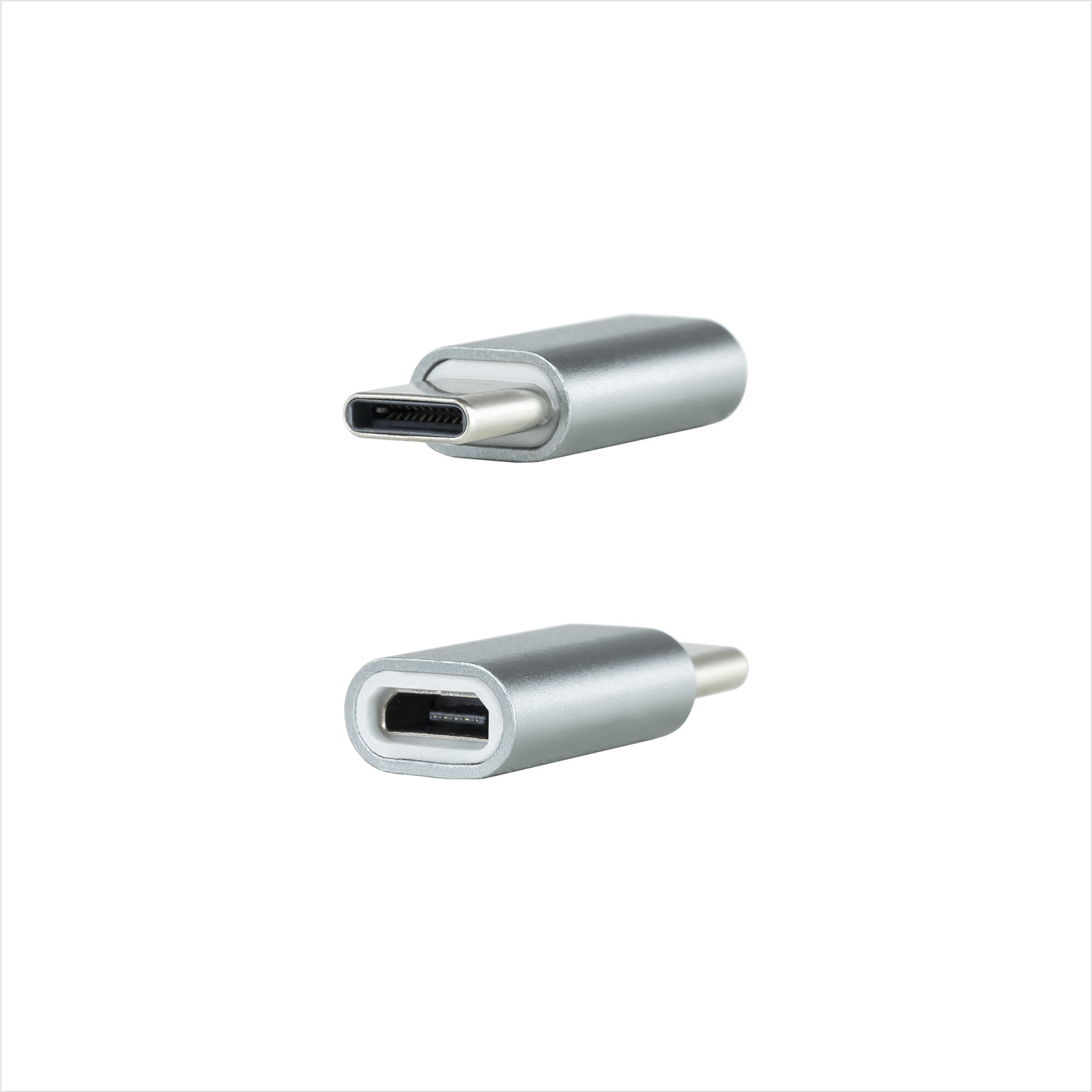 Adaptador USB-C a Micro USB, USB-C/M-Micro B/H, Aluminio, Gris