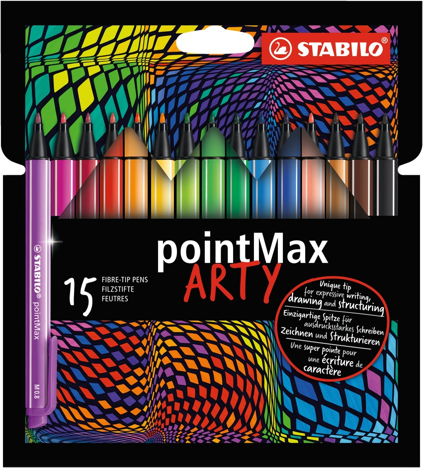 pointMax ARTY rotulador de punta fina Medio Multicolor 15 pieza(s)