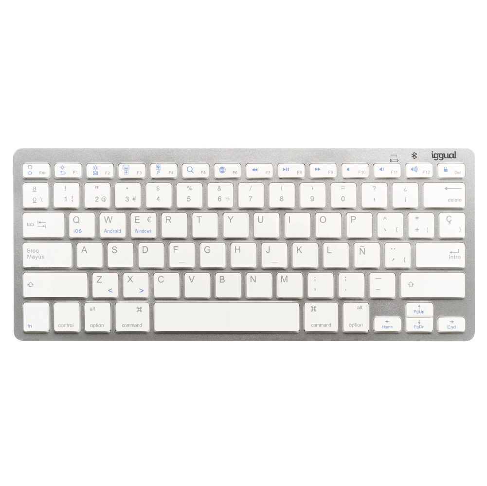 Teclado Bluetooth Slim TKL-BT plata 2 canal