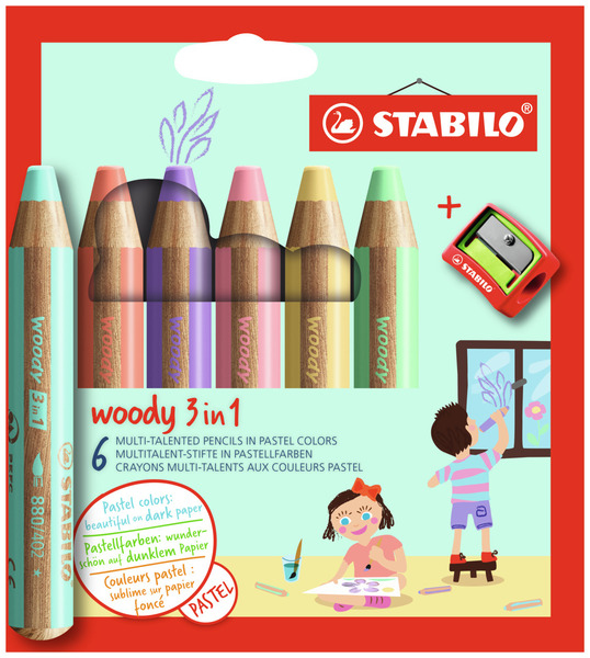 woody 3 in 1 Pastel Colores surtidos 6 pieza(s)