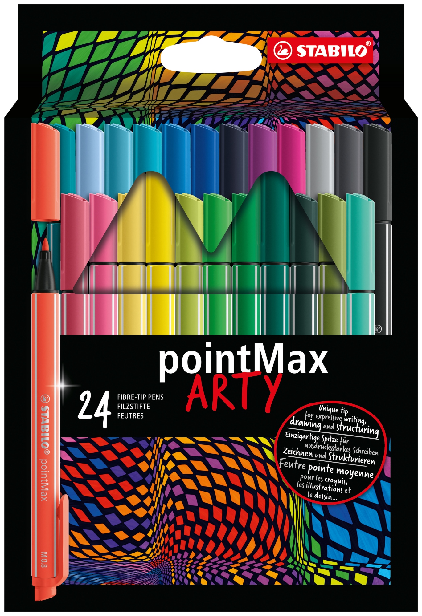 pointMax rotulador de punta fina Medio Colores surtidos 24 pieza(s)