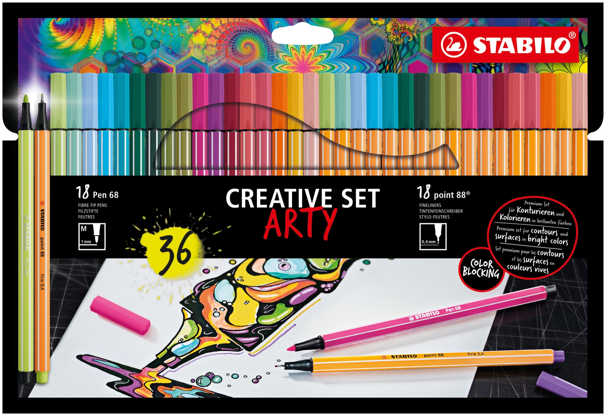 Creative Set ARTY rotulador de punta fina Colores surtidos 36 pieza(s)
