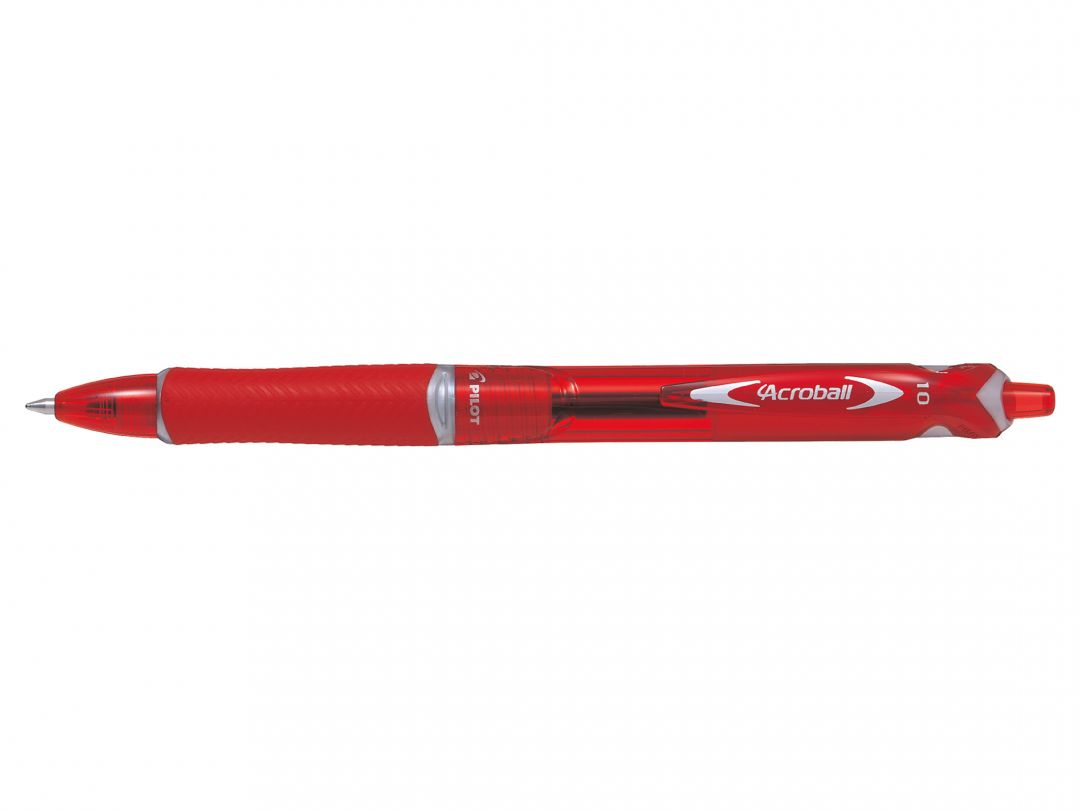 Acroball Rojo Bolígrafo de punta retráctil con pulsador Medio
