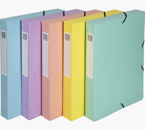 59560E caja archivador 350 hojas Azul, Coral, Verde, Mauve Cartón prensado
