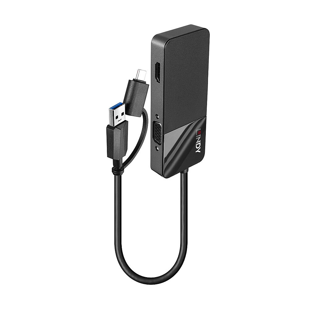 43354 base para portátil y replicador de puertos USB 3.2 Gen 1 (3.1 Gen 1) Type-A + Type-C Negro