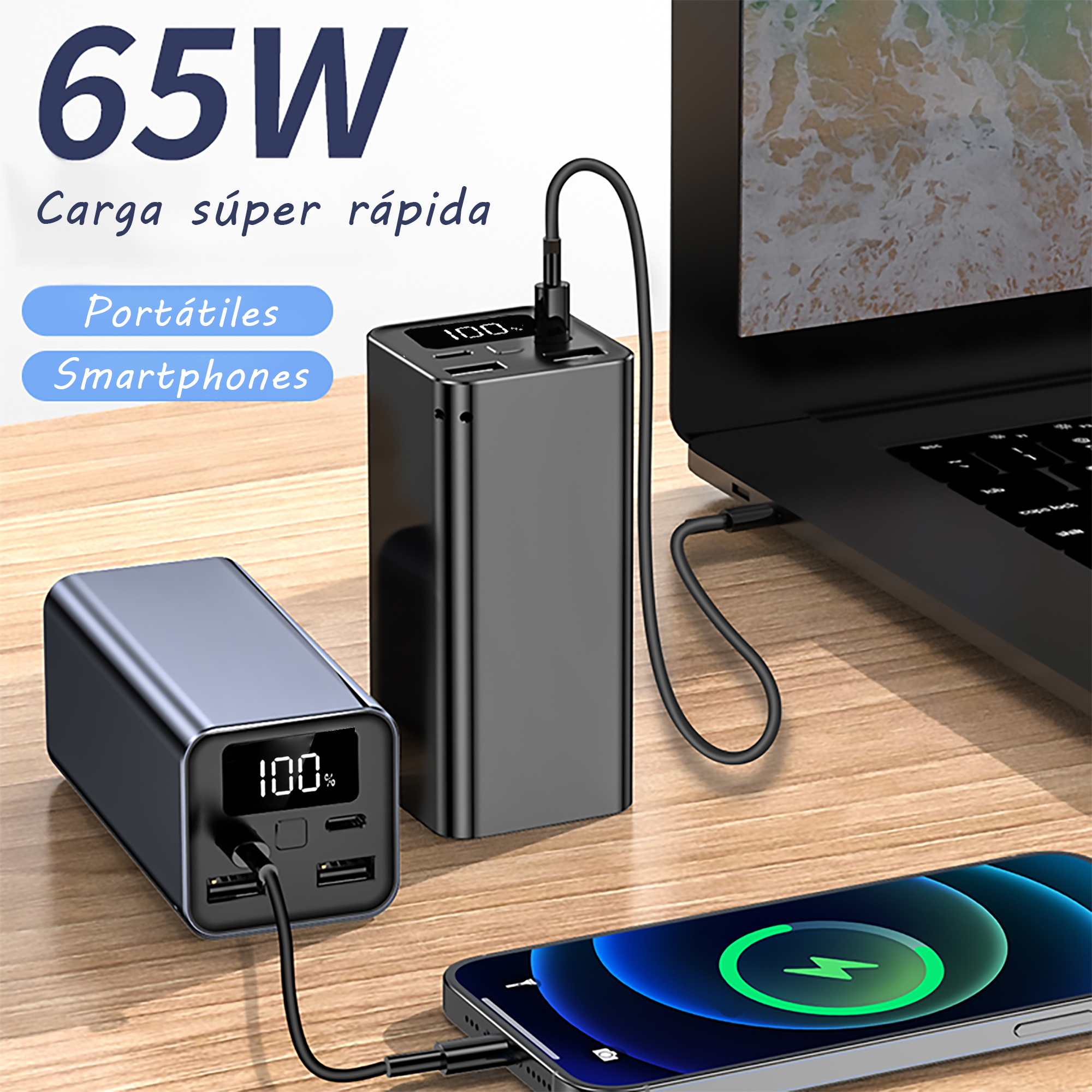 Batería externa para portátiles 65W POWER DELIVERY 20.000mAh