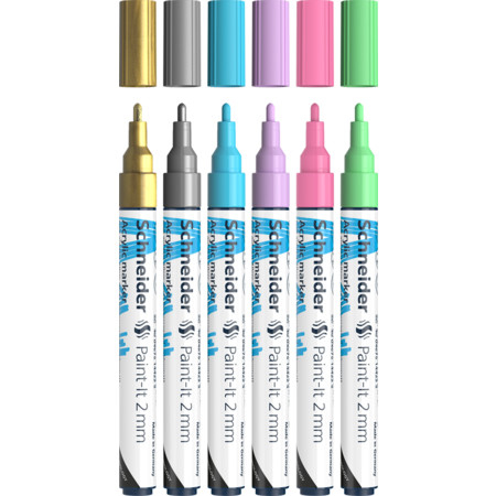 Paint-It marcador 6 pieza(s) Punta redonda Oro, Azul claro, Verde claro, Rosa claro, Púrpura, Plata