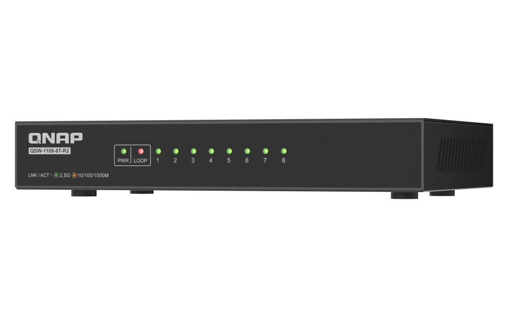 QSW-1108-8T-R2 switch No administrado 2.5G Ethernet (100/1000/2500) Escritorio Negro