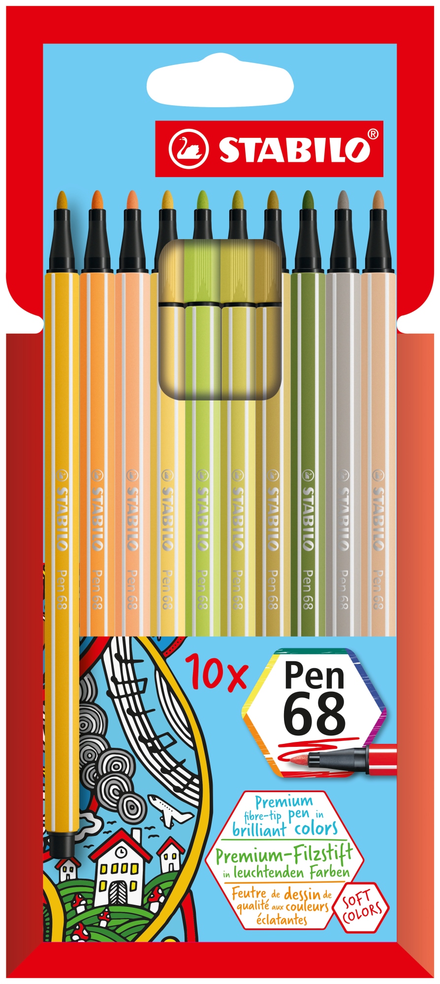 Pen 68 rotulador Multicolor 10 pieza(s)