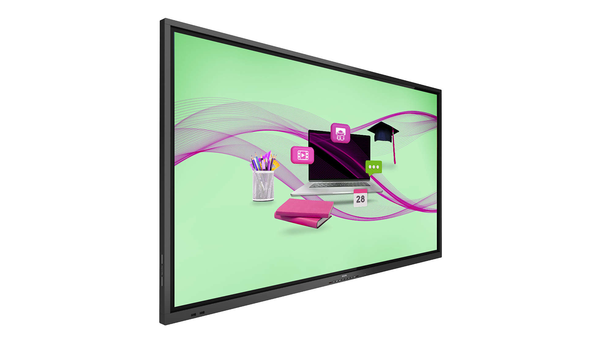 Signage Solutions E-Line Pantalla plana para señalización digital 165,1 cm (65") ADS Wifi 350 cd / m² 4K Ultra HD Negro Pantalla táctil Procesador incorporado Android 10