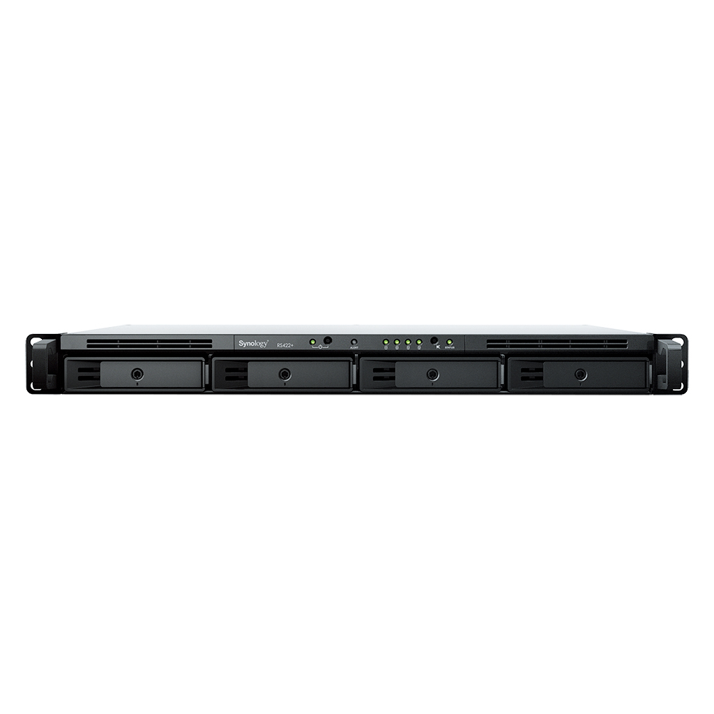 RackStation RS422+ servidor de almacenamiento NAS Bastidor (1U) Ryzen Embedded R1600 2 GB DDR4 DSM Negro