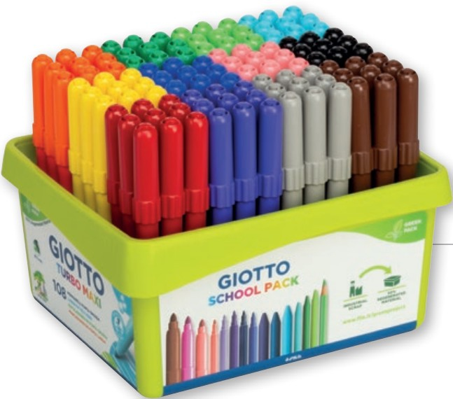 Turbo Maxi rotulador Negro, Azul, Marrón, Verde, Gris, Azul claro, Naranja, Rosa, Rojo, Violeta, Amarillo 108 pieza(s)