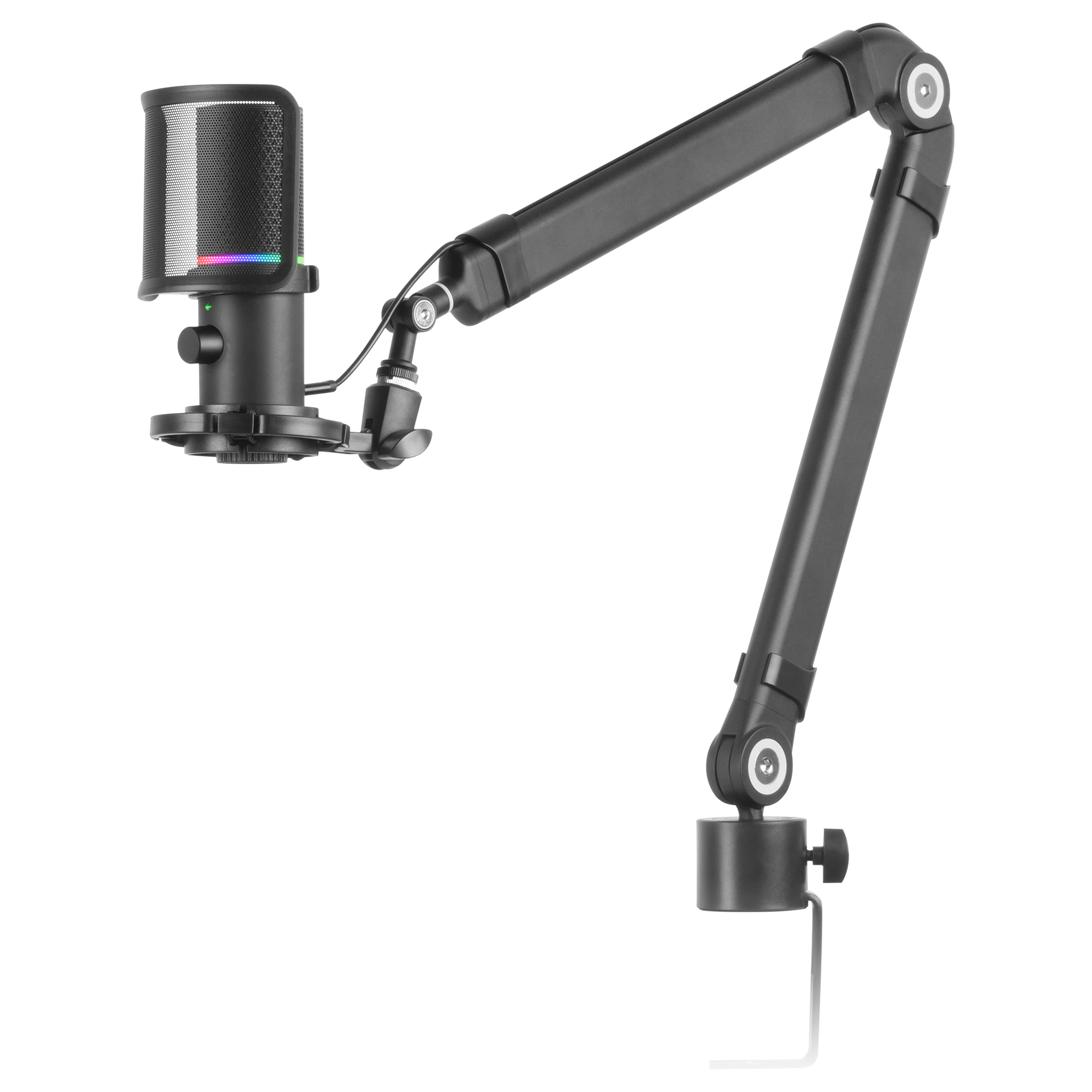 MMIC-XT, Micrófono de Estudio Profesional Alta Definición 192Khz 24-bit, Brazo Omnidireccional, Soporte Antivibración, Filtro Pop Malla Metálica, Negro