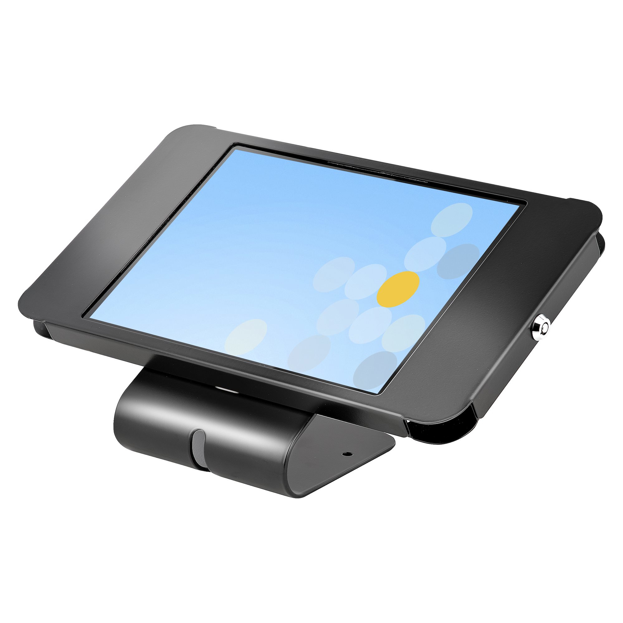 Soporte Seguro para Tablet - Base Universal Antirrobo para Tablets de hasta 10,5" - con Cerradura y Compatible con K-Slot - de Montaje en Escritorio, Pared o VESA - para POS