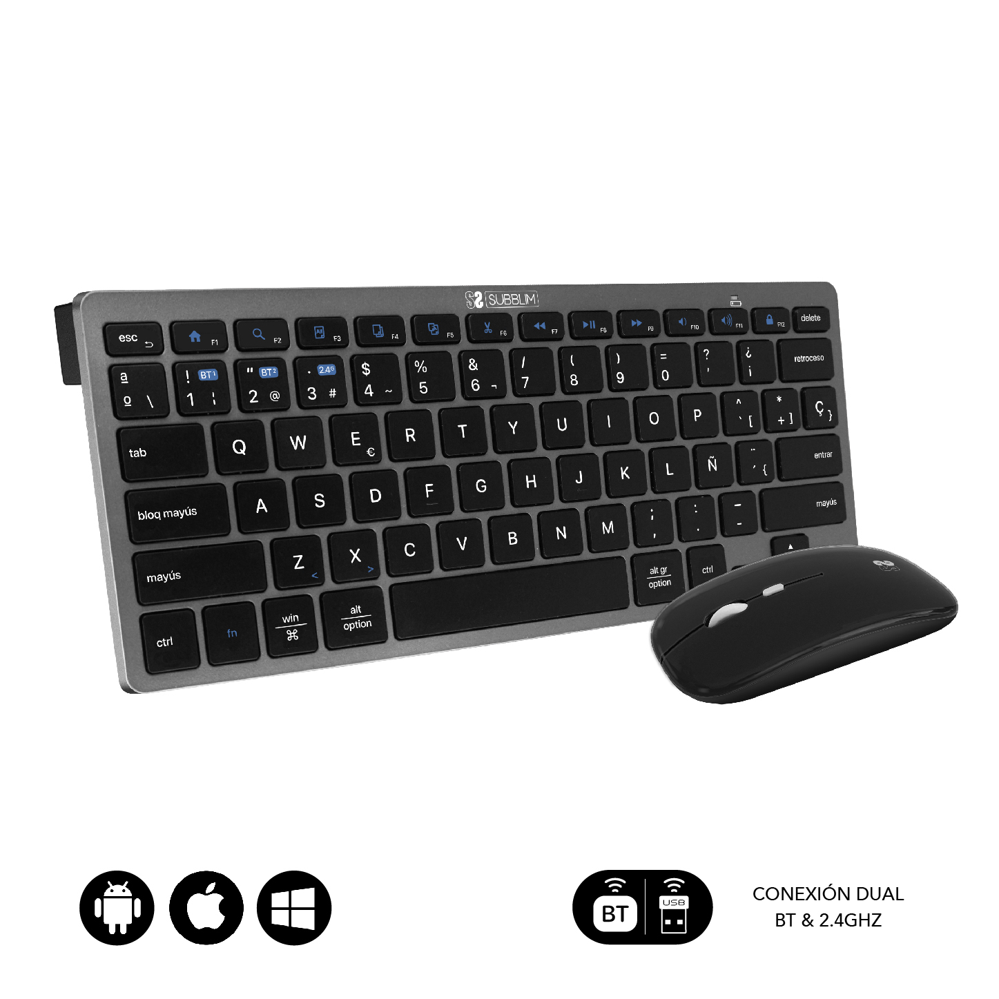 SUBKBC-OCO020 teclado RF Wireless + Bluetooth