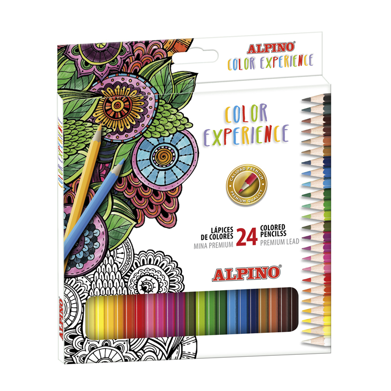 AL000247 lápiz de color Negro, Azul, Bronce, Marrón, Verde, Gris, Azul claro, Verde claro, Rosa claro, Naranja, Melocotón, Rosa, Púrpura, Rojo, Violeta, Blanco, Amarillo 24 pieza(s)
