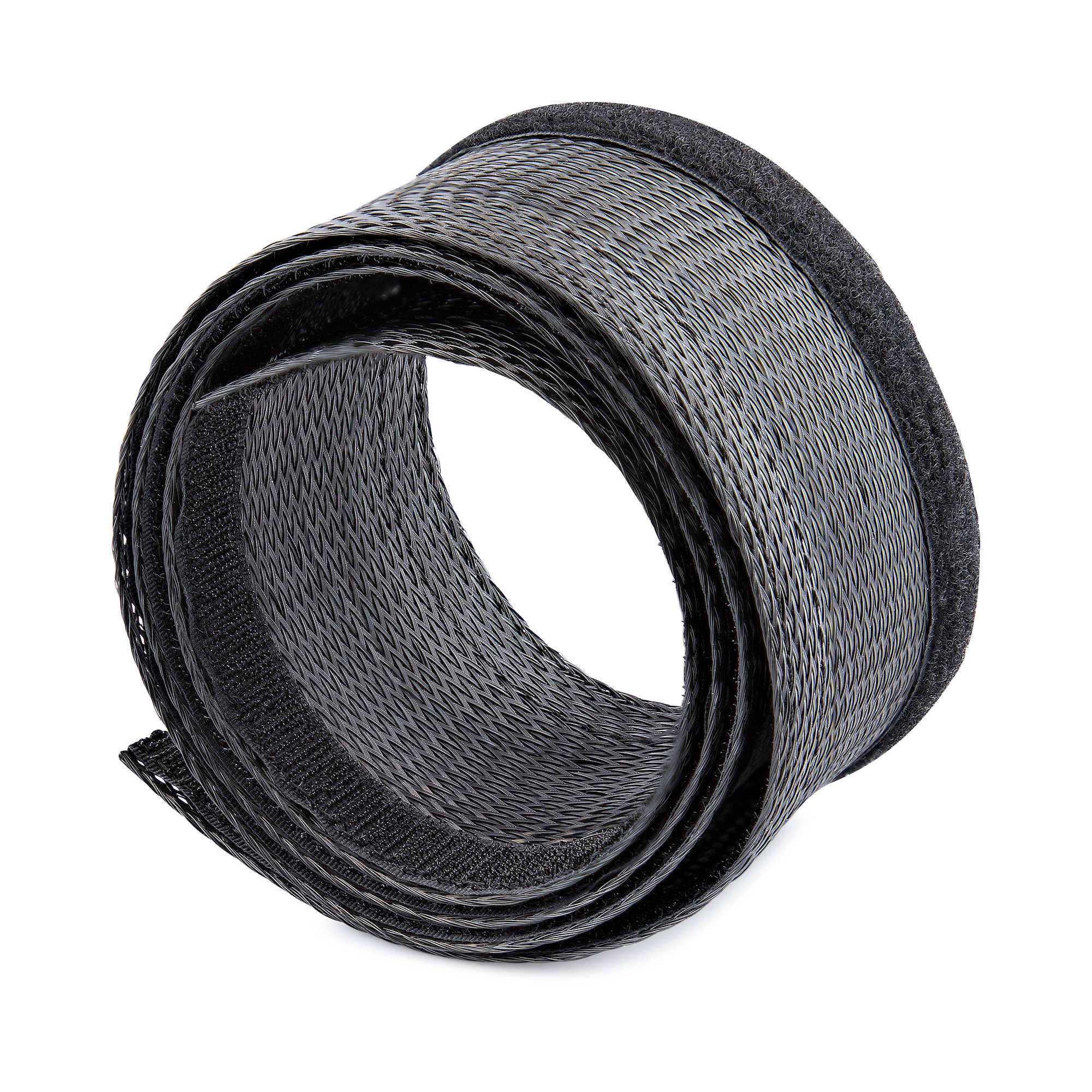 Manga de 3m de Gestión de Cableado, Conducto Pasacables Flexible de Cortar, 3cm de Dia. Manga Ocultacables de Poliéster para Administración de Cables, Negro