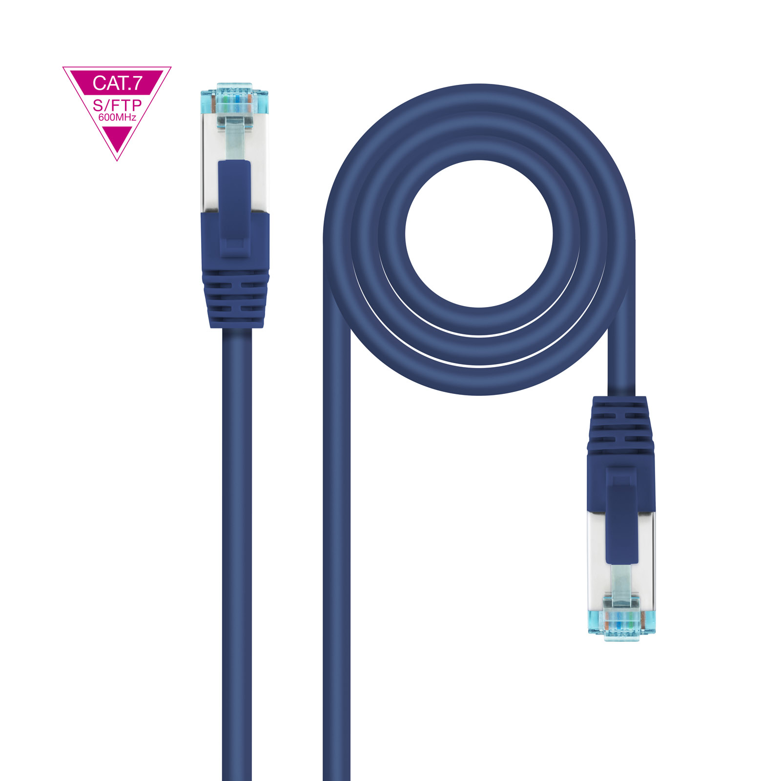 Cable de Red Cat.7 600MHZ LSZH SFTP PIMF AWG26, Azul, 1 m